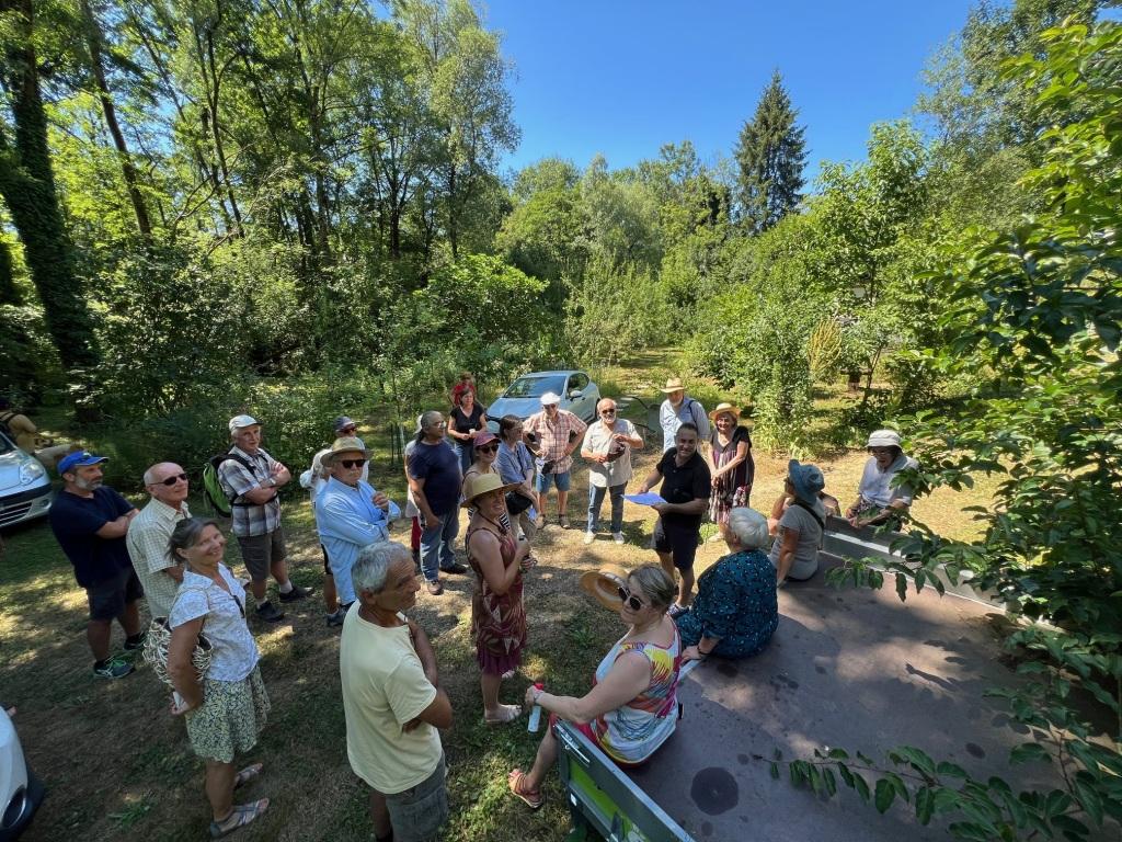 Le groupe dans la forêt verger
